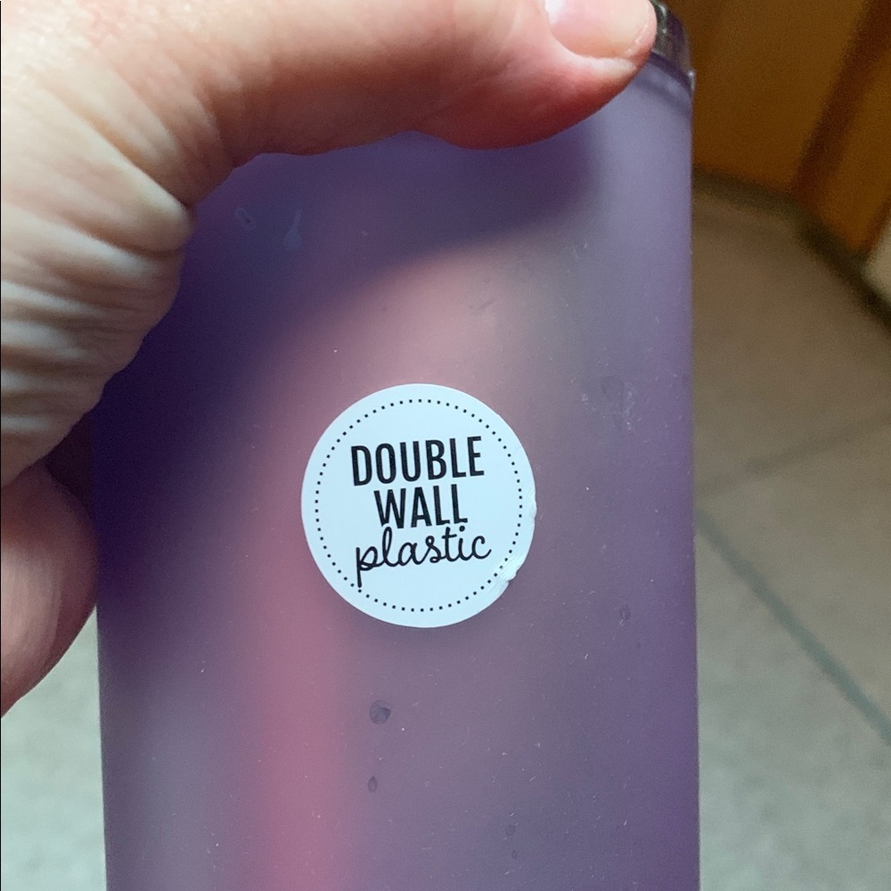 Ellie Purple Double Wall Tumbler with Straw - Picture 3 of 6